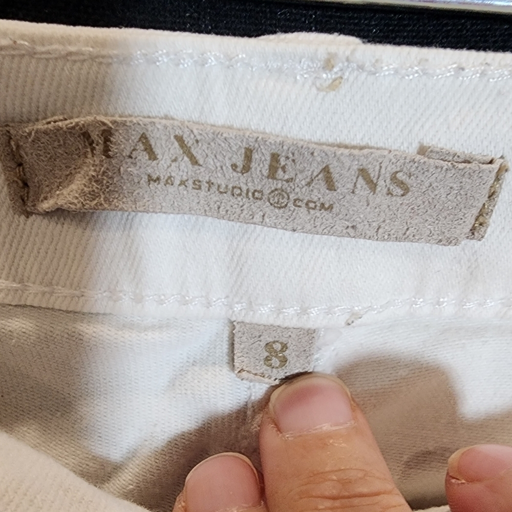 MAX JEANS WHITE CROPPED JEANS - Picture 3 of 3